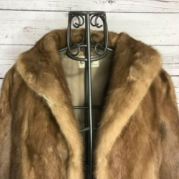 AJ Ugent Autumn Haze Emba Natural Brown Mink Coat - Picture 3 of 16